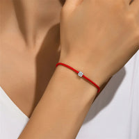 Red Cord Bracelet – Moissanite Sparkle