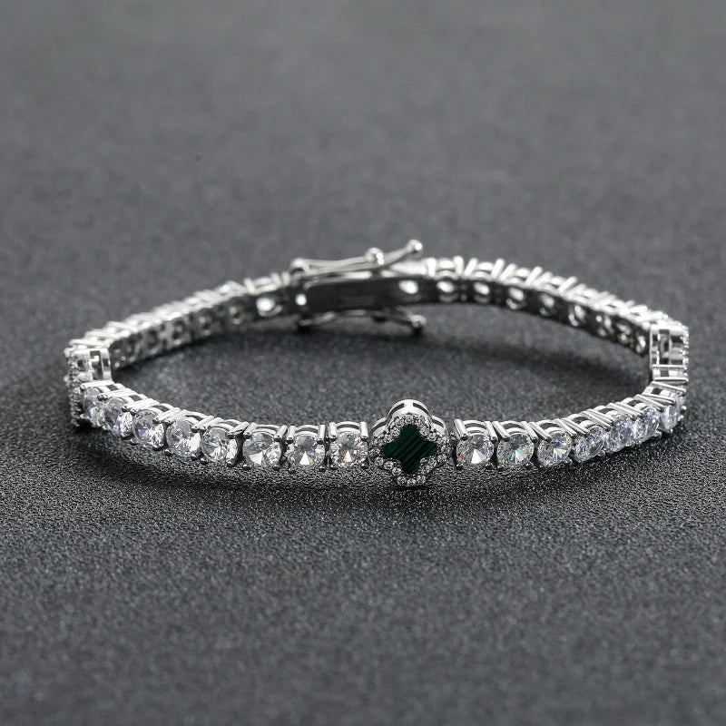 Four-Leaf Clover Tennis Bracelet