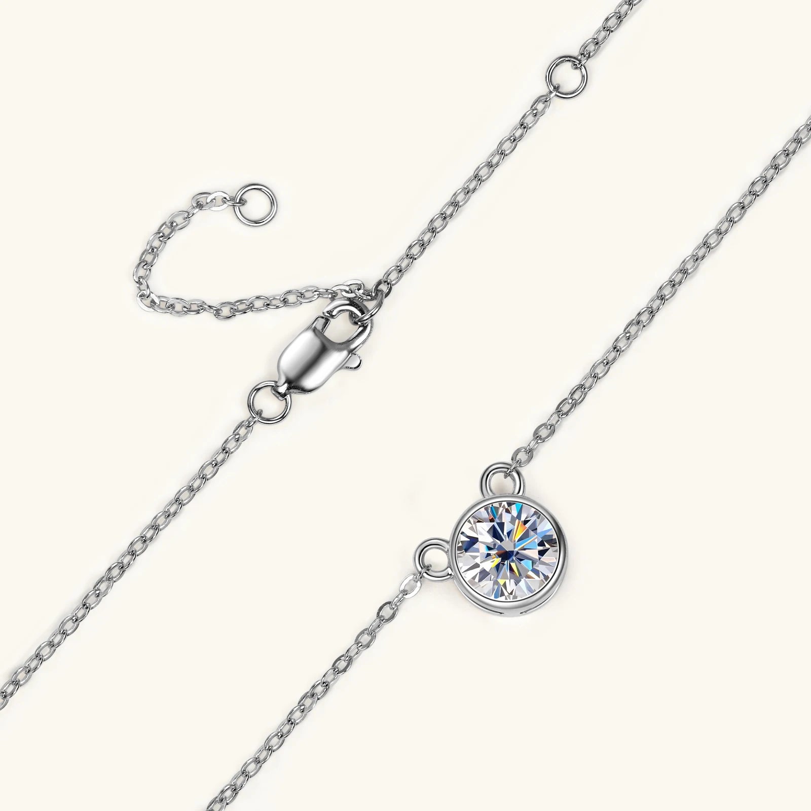 Discreet Sparkle Necklace – Moissanite Pendant