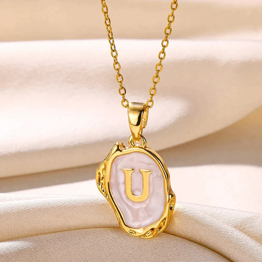 Deep Ocean Initial Necklace