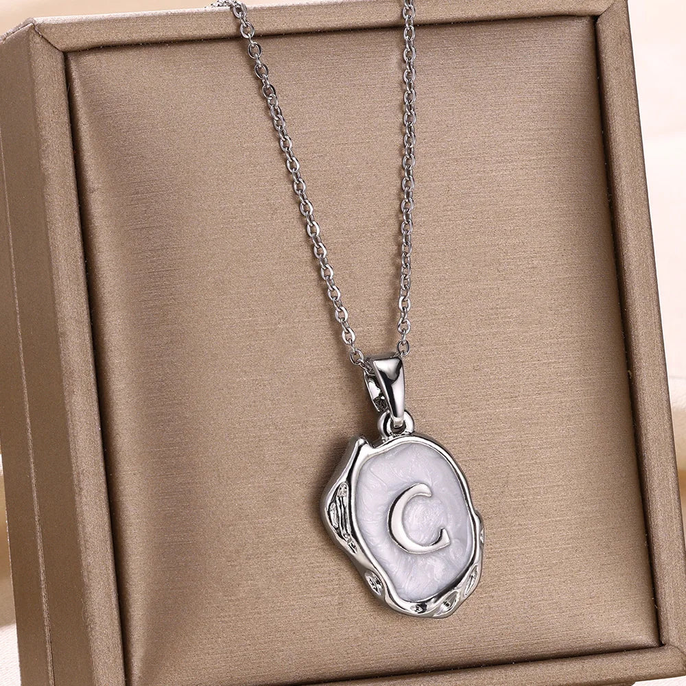 Deep Ocean Initial Necklace